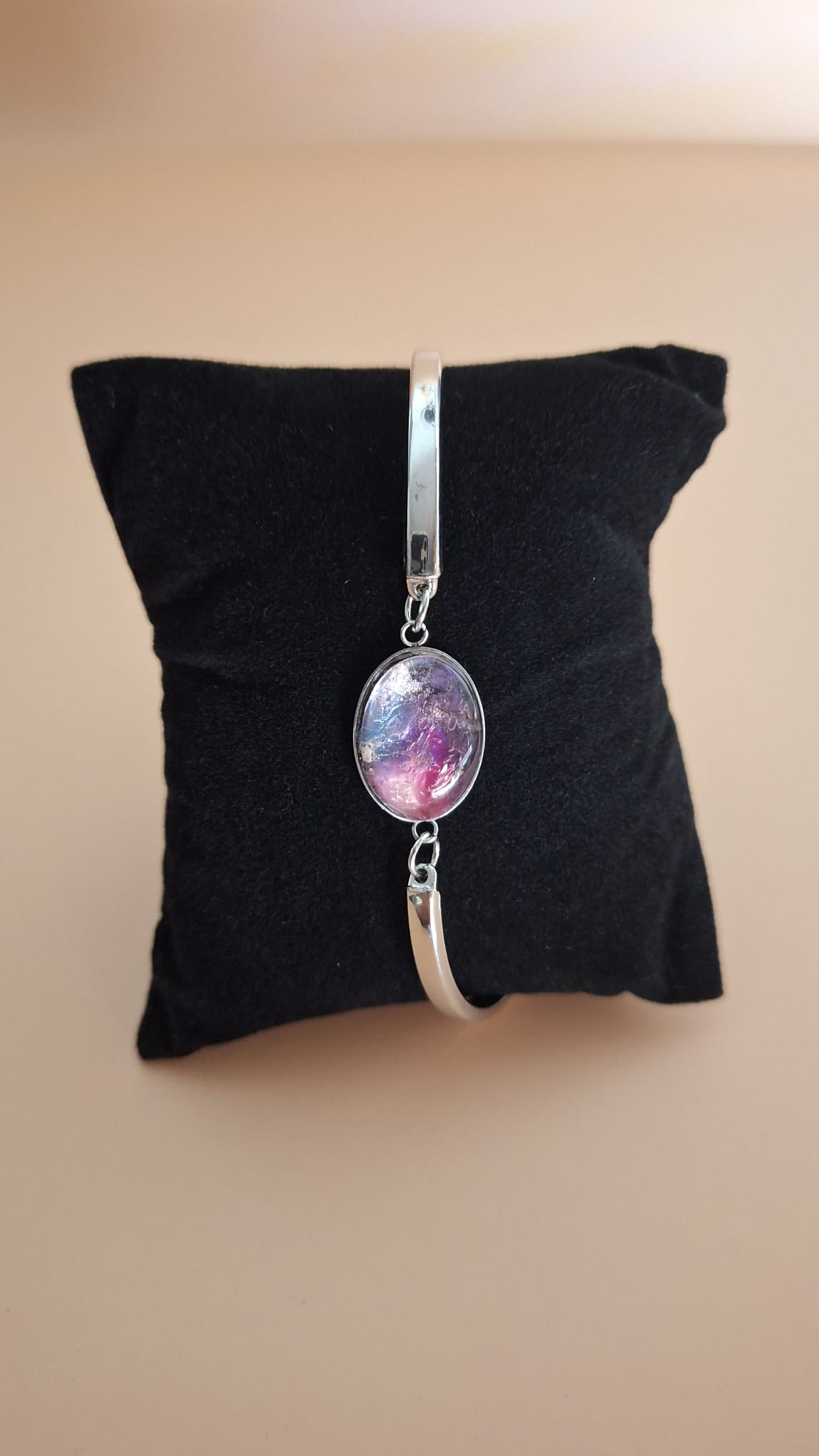 Armband oval lila-blau-silber Armband oval lila-blau-silber