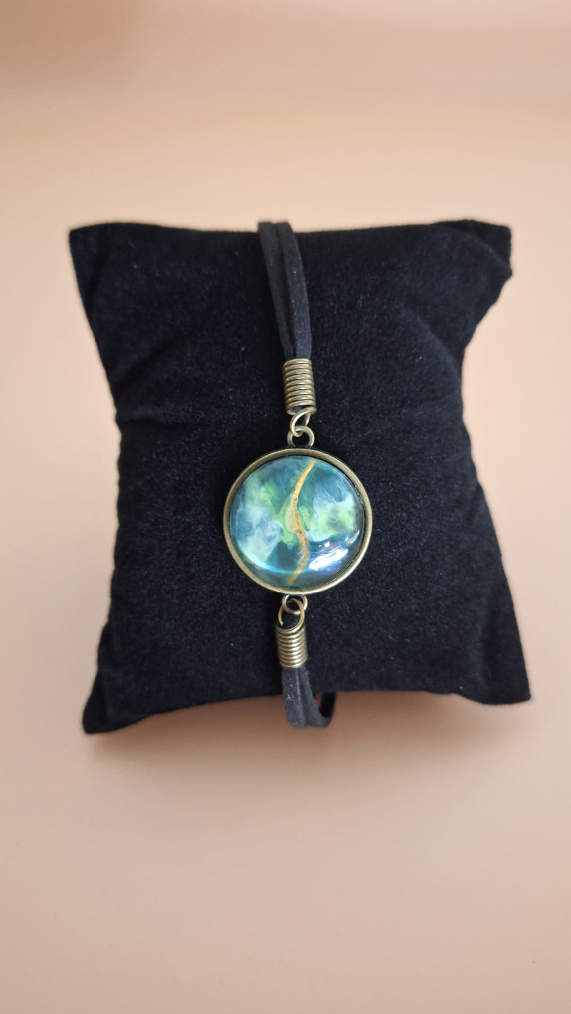 Armband Leder grün-gold Armband Leder grün-gold