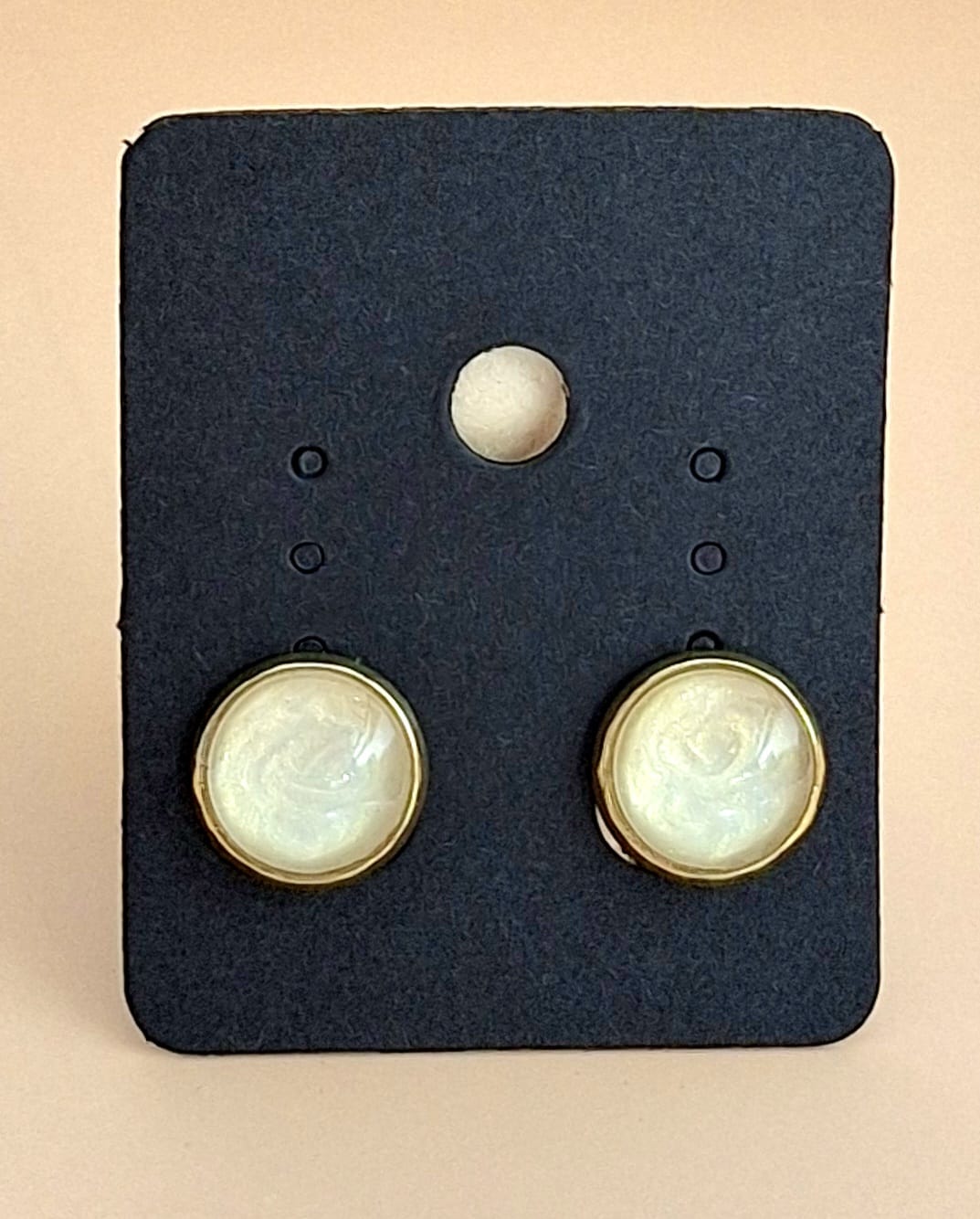 Ohrclip - 12 mm - 4 Ohrclip - 12 mm - perlmutt/creme