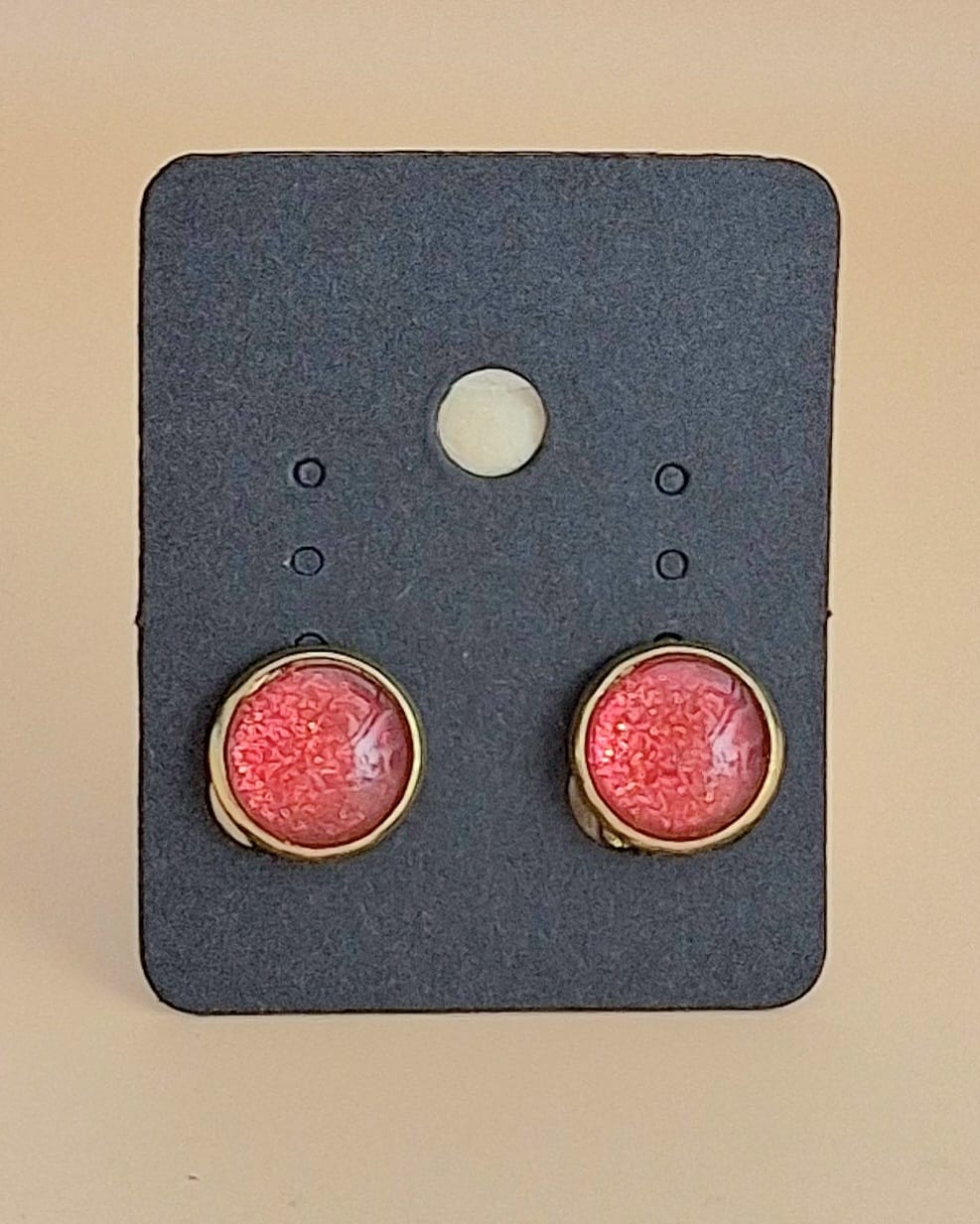 Ohrclip -12 mm - 6 Ohrclip -12 mm - rot-schimmernd