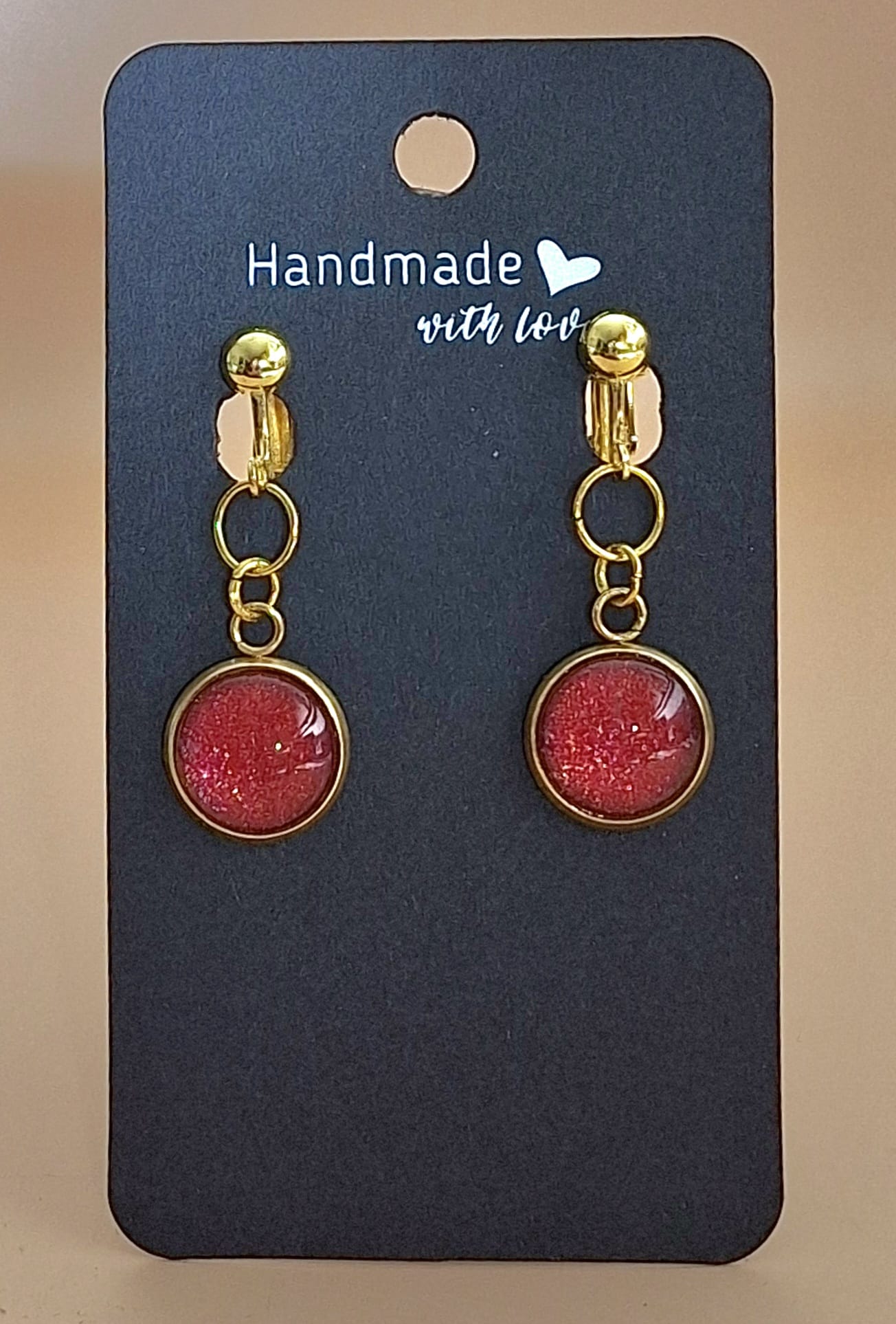 Ohrclip - rot-schimmernd Ohrclip - rot-schimmernd