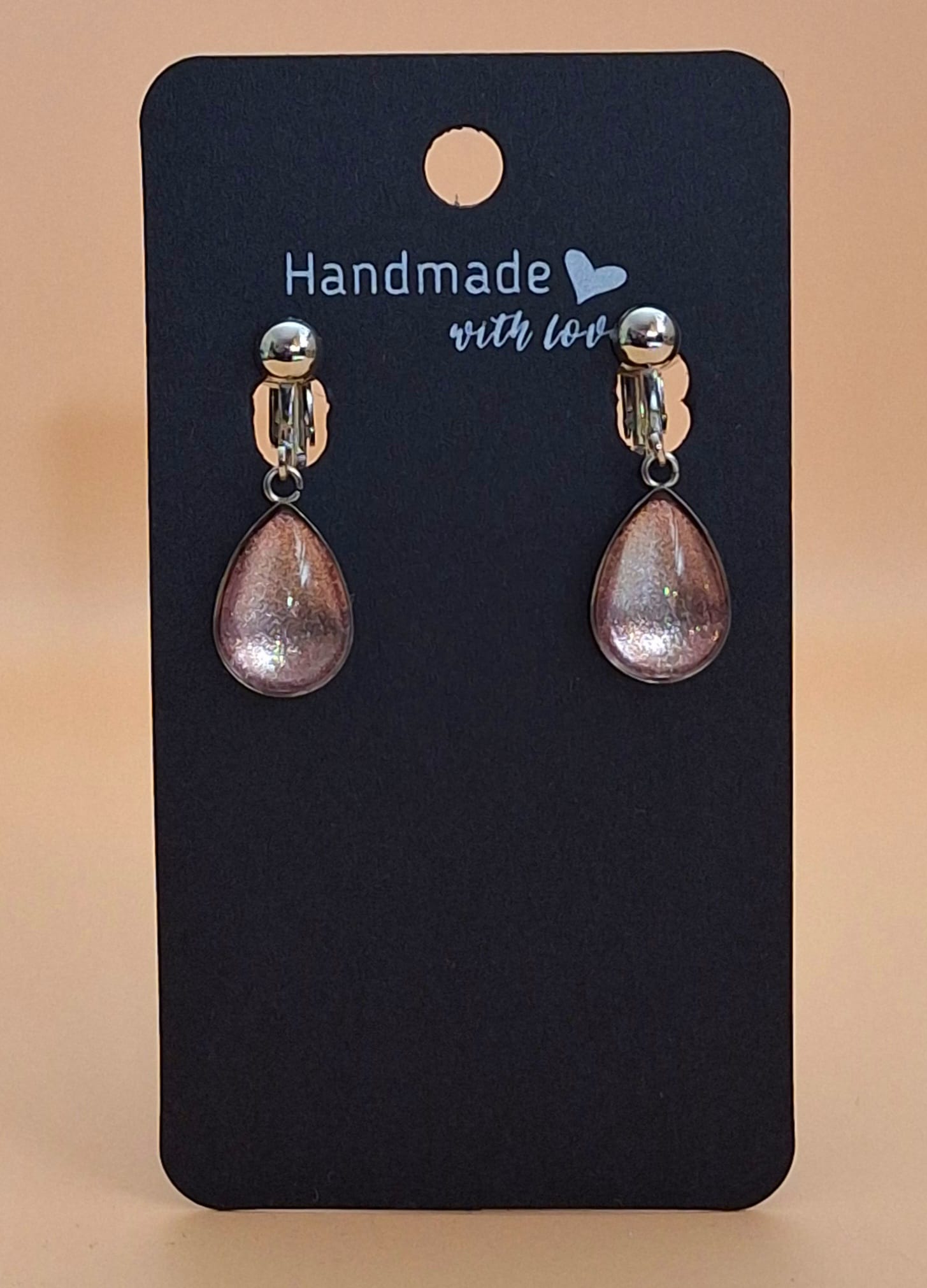 Ohrclip - tropfenform - altrosa Ohrclip - tropfenform - altrosa