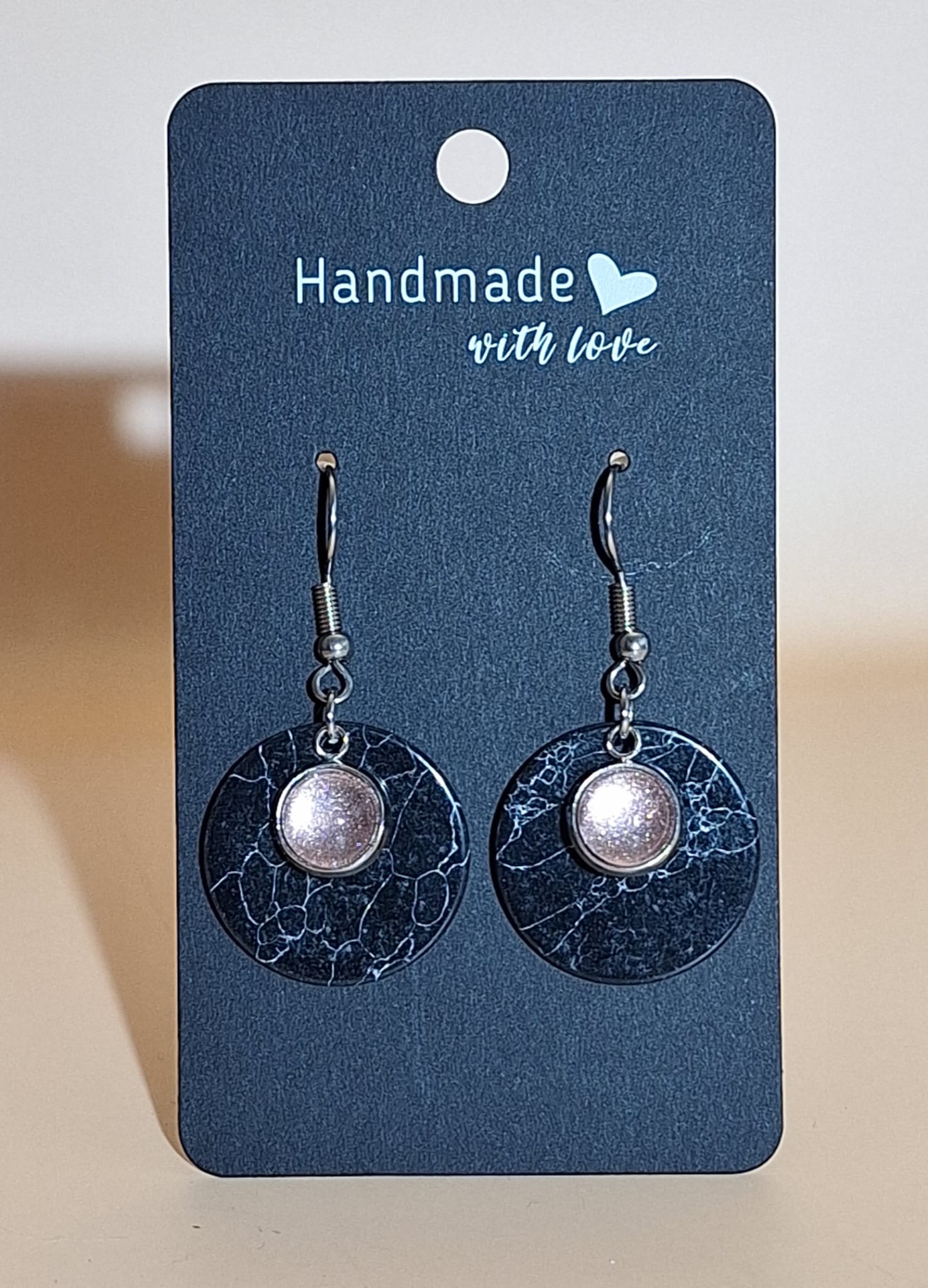 Ohrhänger - rund - Mamor - silber Ohrhänger - rund - Mamor - silber